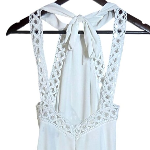 Lulus White Any Sway Shape or Form Sleeveless Crochet Lace Halter Dress Size XS - Picture 4 of 7
